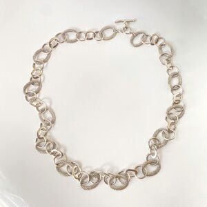 Monet Vintage Silver Tone Necklace Link Toggle Closure